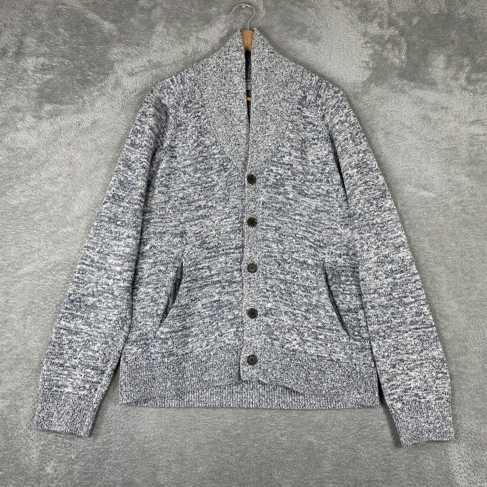 Club Monaco Cardigan Womens Medium Blue‎ Shawl Collar Italian Yarn Sweater